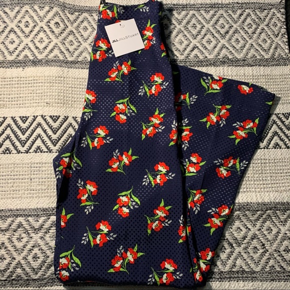 JILL Jill Stuart XS Blue Louise Midnight Floral Wide Leg  high waisted  Pants - Picture 7 of 12